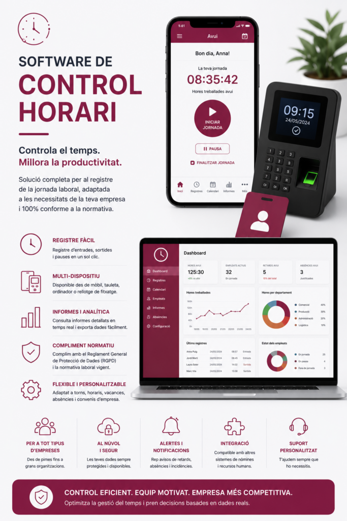 Imatge realitzada amb IA del software de control horari
